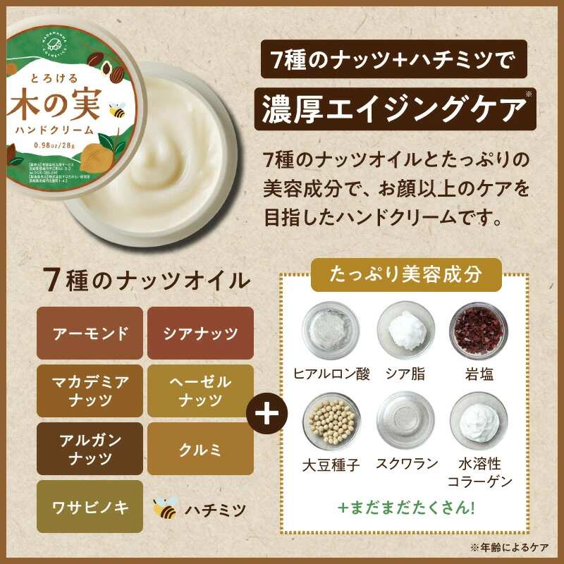 木之實的日文介紹,主要以堅果油脂為基底