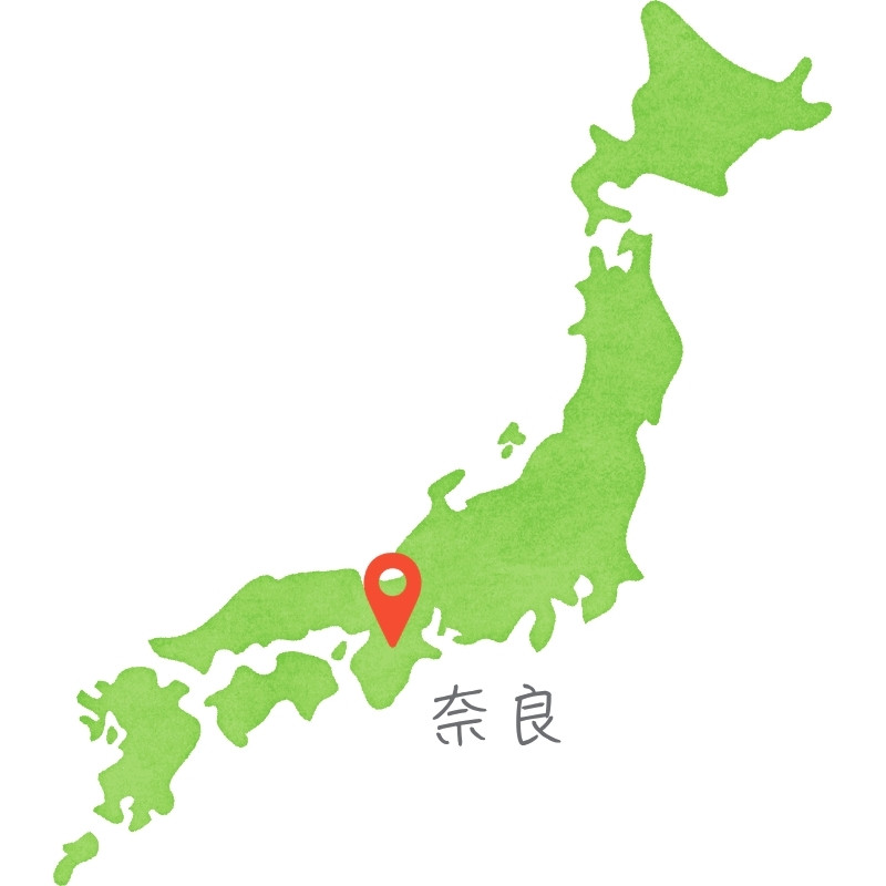 圖為奈良的日本地圖位置示意圖