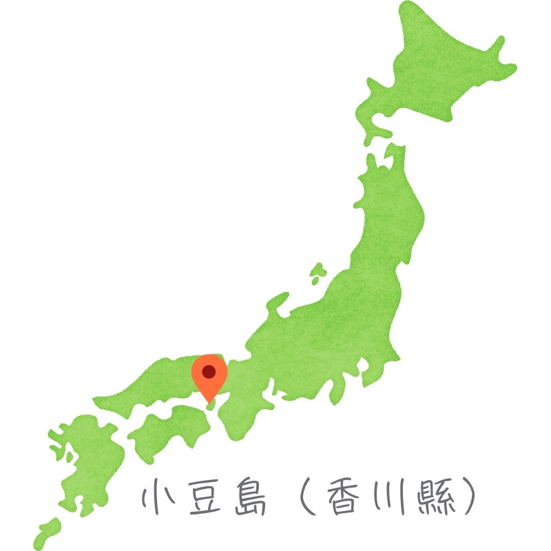 小豆島在日本地圖的位置示意圖