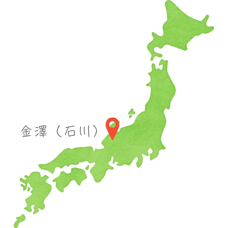 金澤石川的日本地圖位置示意圖