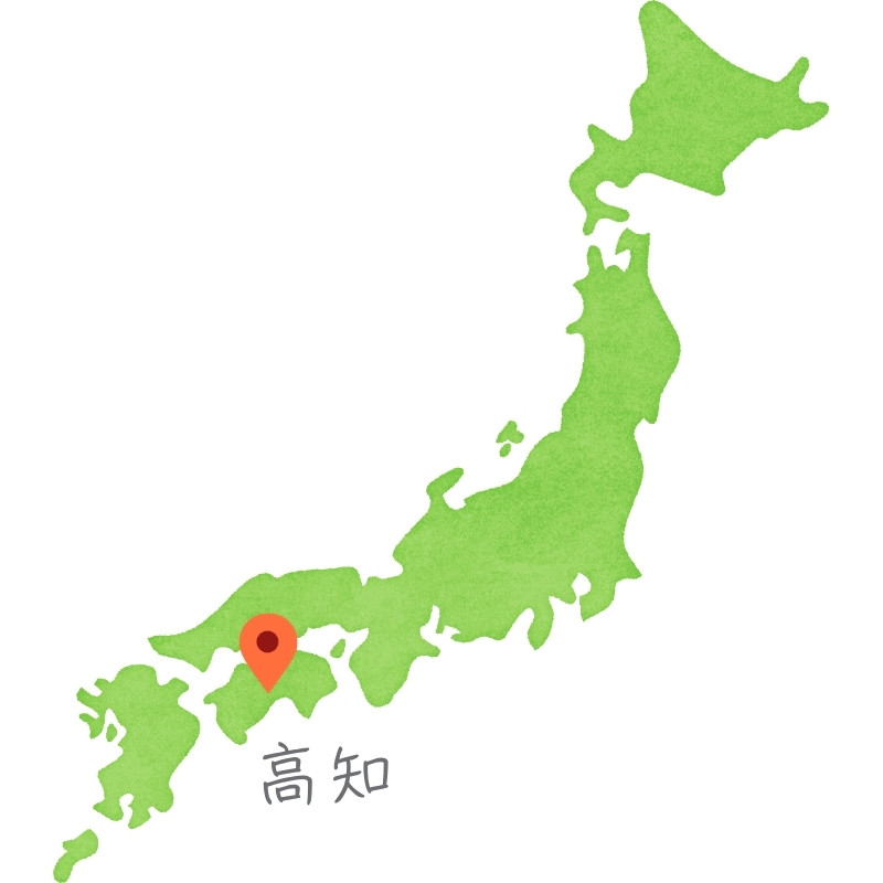 高知在日本地圖的位置示意圖