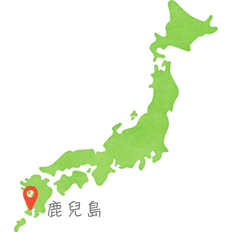 鹿兒島在日本地圖的位置示意圖